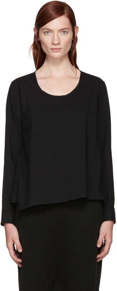 Y's Black Wrap Blouse