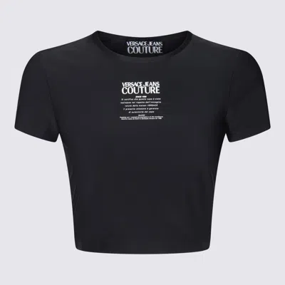 Versace Jeans Couture Black & Pink Chromo Couture Logo T-shirt In Black