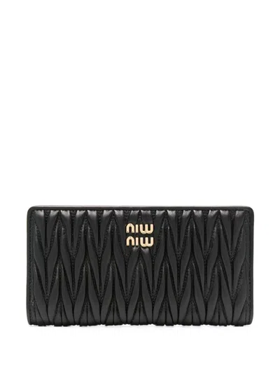 Miu Miu Matelass Wallet In Black