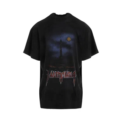 BALENCIAGA BALENCIAGA DOUBLE FRONT PARIS MOON T-SHIRT 