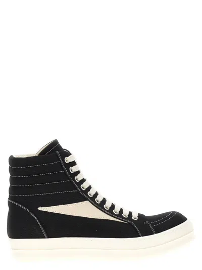 Rick Owens Drkshdw Drkshdw By Rick Owens High-top Sneakers With Calf Leather Accents In Black
