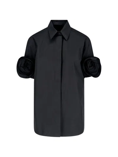 Valentino Bluse Aus Compact Popeline Frau Schwarz 40 In Black