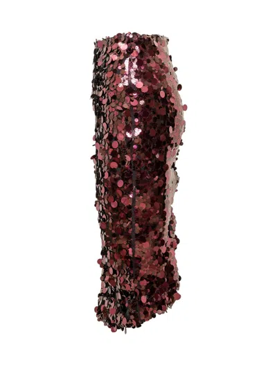 Jucca Sequin-embellished Midi Skirt In Red