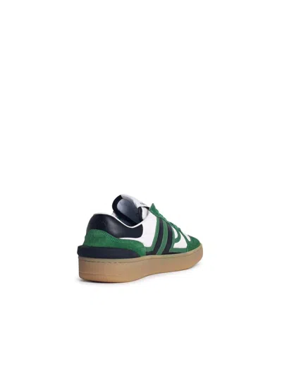 Shop Lanvin 'clay' Green Leather Blend Sneakers