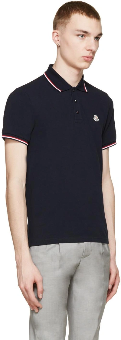 Shop Moncler Navy Classic Polo