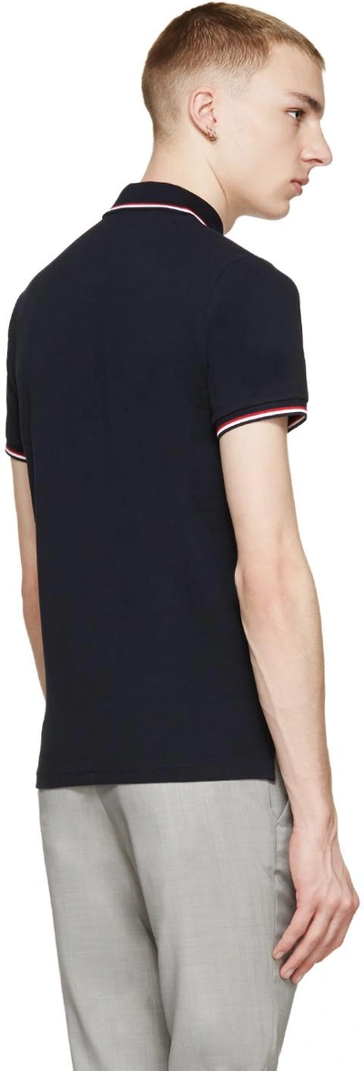 Shop Moncler Navy Classic Polo