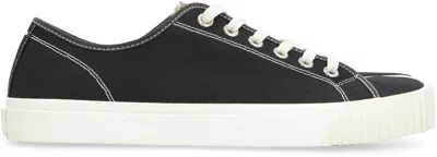 Shop Maison Margiela Tabi Canvas Sneakers In Black