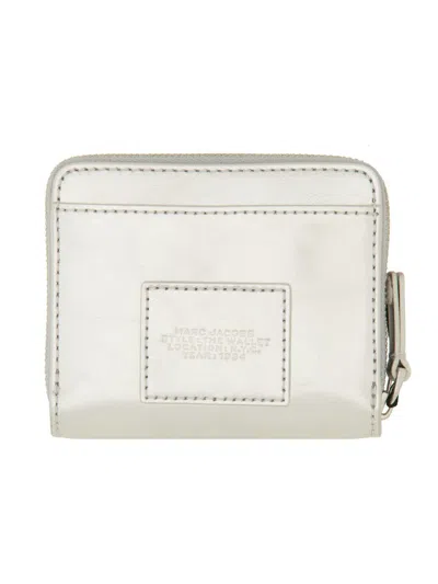 Shop Marc Jacobs Compact Mini Wallet In Silver