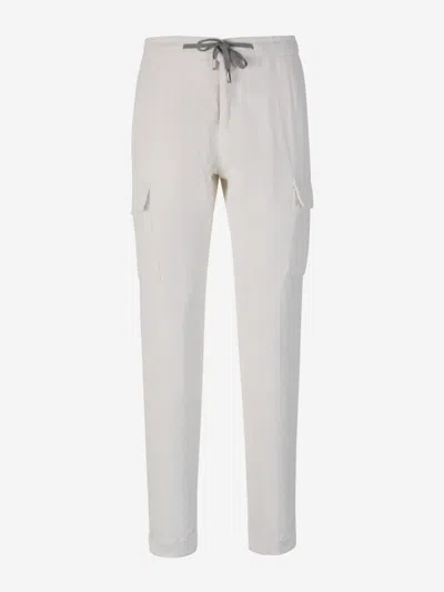 Shop Marco Pescarolo Corduroy Cotton Joggers In White