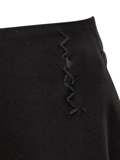 Marni Polyamide Midi Skirt In Black