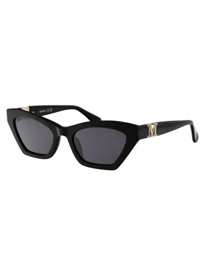 Shop Max Mara Sunglasses In 01a Nero Lucido/fumo