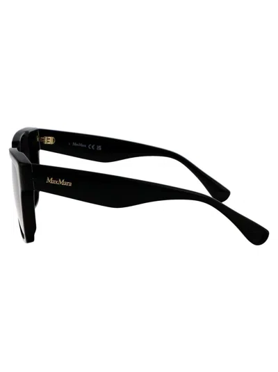 Max Mara Glimpse2 Sunglasses In 01b Nero Lucido/fumo Grad