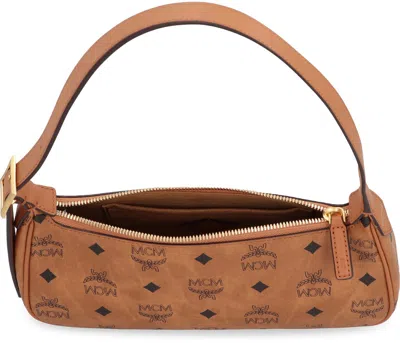 Shop Mcm Aren Shoulder Bag In Brown