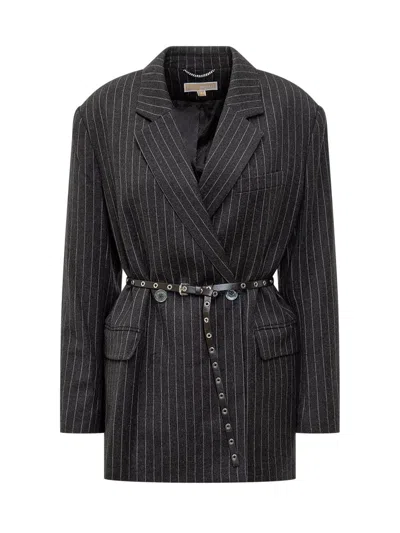 Michael Kors Belted Db Blazer In Black