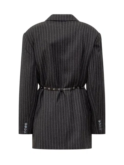 Michael Kors Belted Db Blazer In Black