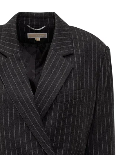 Michael Kors Belted Db Blazer In Black