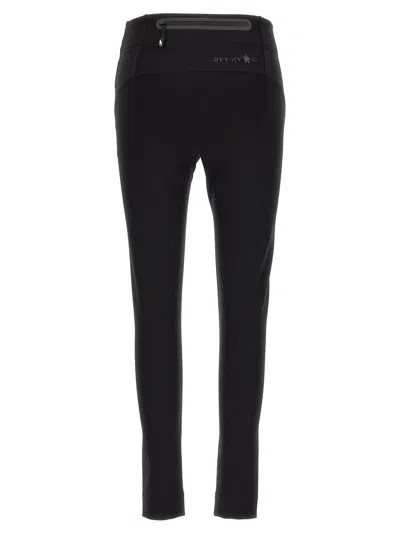 Moncler Brand-embossed Slim-fit High-rise Stretch-woven Leggings In Black