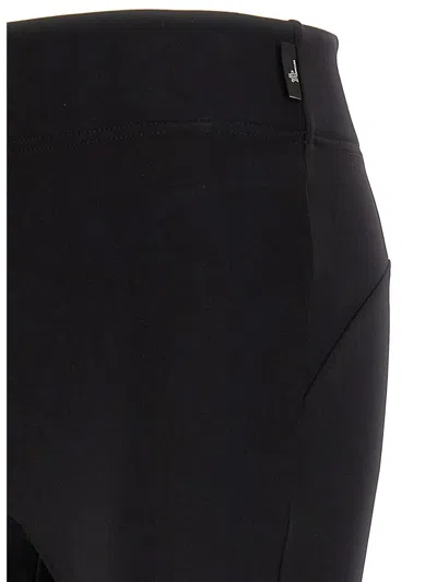 Moncler Brand-embossed Slim-fit High-rise Stretch-woven Leggings In Black
