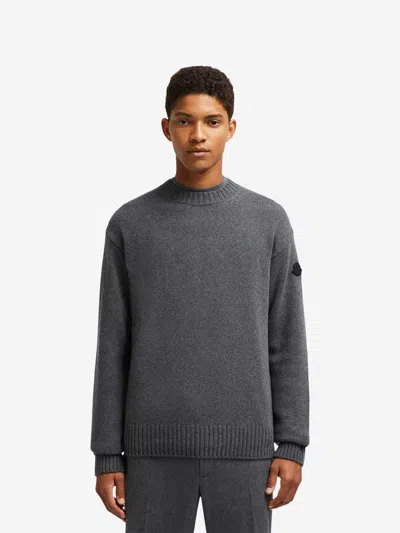 Shop Moncler Jersey In Grey