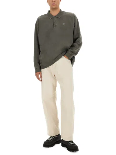 Obey Long-sleeve Polo Shirt In Black