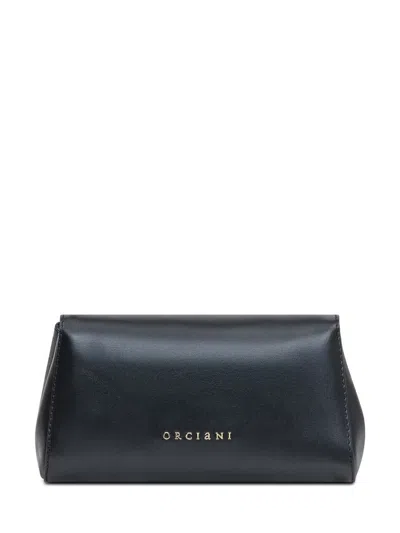 Orciani Leather Clutch Bag In Black