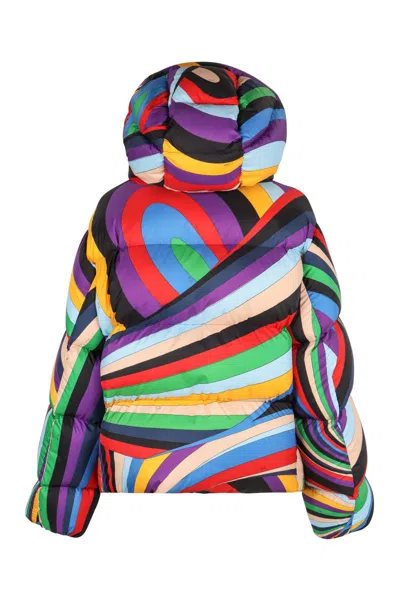 Pucci Iride Down Jacket In Multicolor