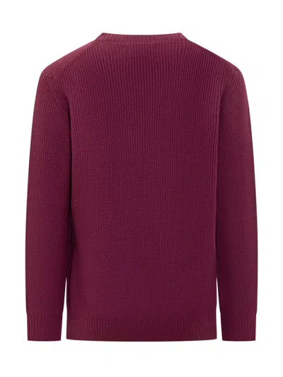 Seven Gauge Merino Sweater In Purple