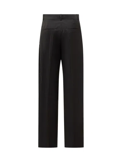 Sportmax Box-pleat Wool Palazzo Pants In Black