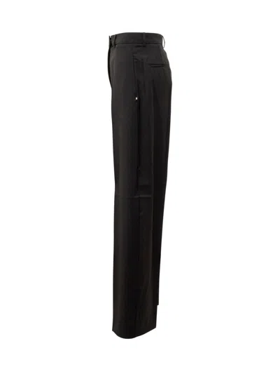 Sportmax Box-pleat Wool Palazzo Pants In Black