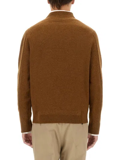 Zegna Wool And Cashmere Sweater In Brown