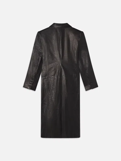 Frame Tailored Leather Coat In Black