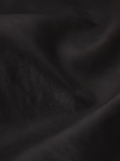Frame Tailored Leather Coat In Black