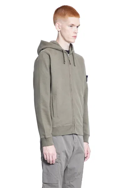 Stone Island Man Green Sweatshirts In Green