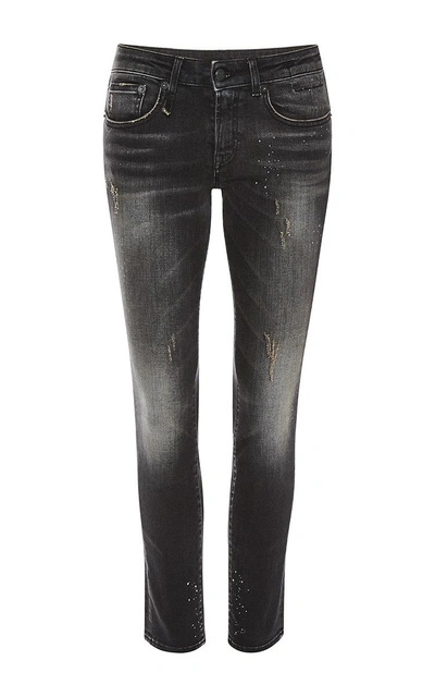 Shop R13 Kate Distressed Low Rise Skinny Jeans
