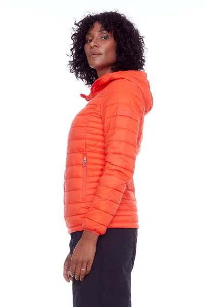 Alpine North Yoho Ladies' Women's Vegan Down (recycled) Lightweight Packable Puffer In Orange
