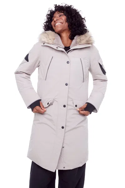 Alpine North Laurentian Women's Vegan Down (recycled) Long Parka In Grey