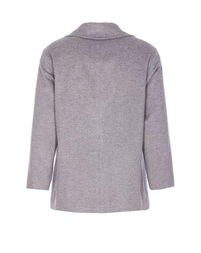 Herno Double-breasted Wool Coat In Grey