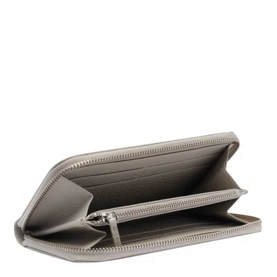 Orciani Logo-plaque Wallet In Grey