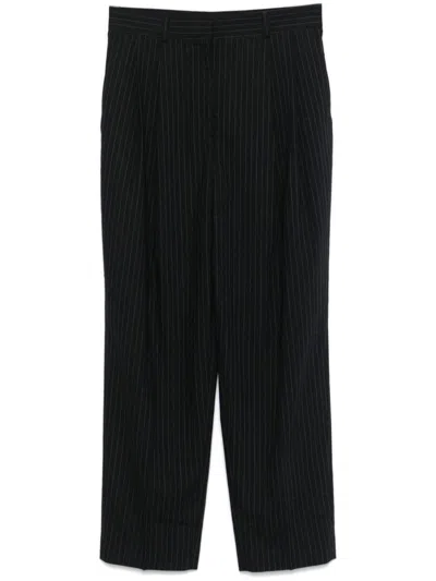 Totême Tailored Pinstriped Trousers In Hook And Loop Closure