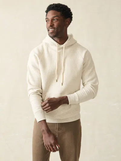 Faherty High Standard Fleece Hoodie In Antique Ivory Heather