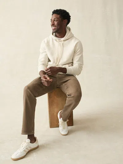 Faherty High Standard Fleece Hoodie In Antique Ivory Heather