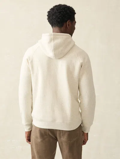 Faherty High Standard Fleece Hoodie In Antique Ivory Heather