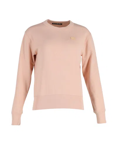 Acne Studios Face-patch Organic Cotton Sweatshirt In Pink