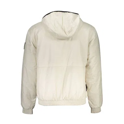 Calvin Klein Logo-patch Zip-up Jacket In Beige