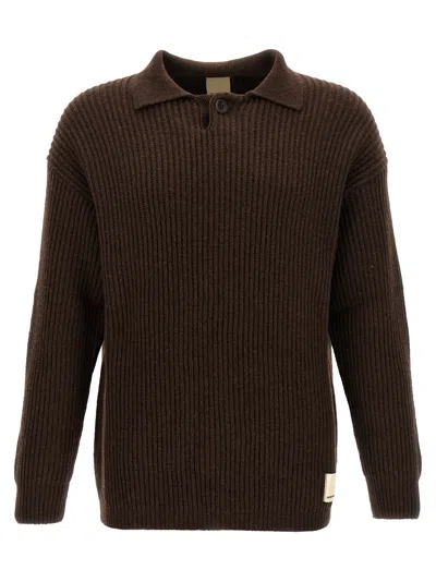 Shop Emporio Armani Ribbed Sweater Sweater, Cardigans In Brown