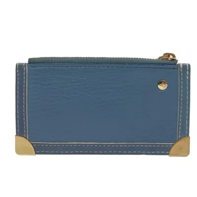 Pre-owned Louis Vuitton Suhali Blue Leather Wallet  ()