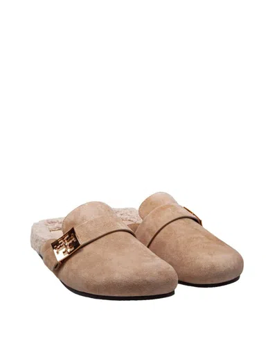 Shop Tory Burch Suede Mules In Brown