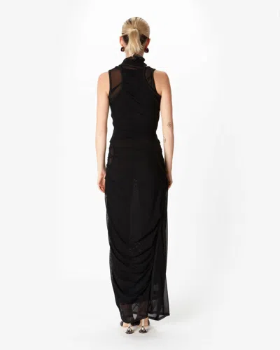 Coperni Layered Mesh Body-con Dress In Black
