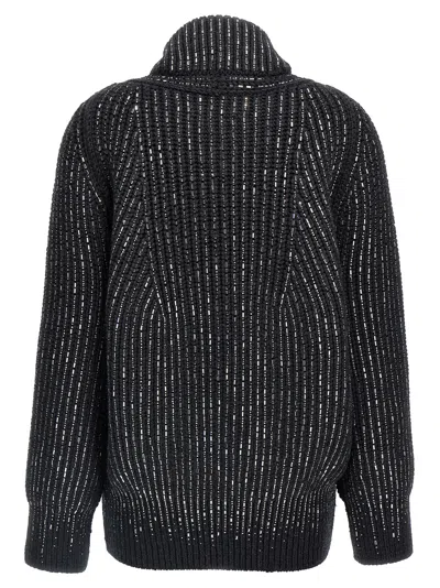 Ermanno Scervino Rhinestone-embellished Merino Wool Knit Cardigan