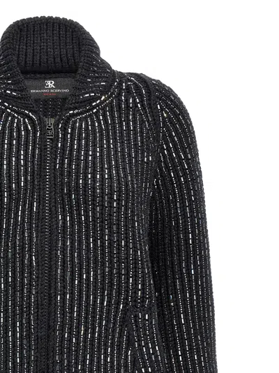 Ermanno Scervino Rhinestone-embellished Merino Wool Knit Cardigan
